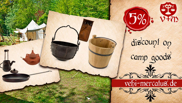 current sale in our medieval shop: Medieval camp goods!